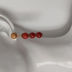 Carnelian Gemstone Dangle Earrings
